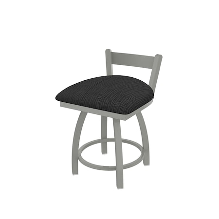 Holland Bar Stool Co. 18" Low Back Swivel Vanity Stool, Nickel Finish, Graph Coal Seat 82118AN018